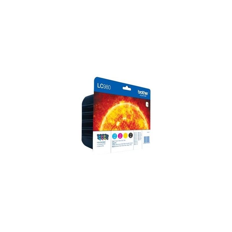 BROTHER LC980VALBP Zestaw Brother LC980 CMYK Blister Pack 300str DCP145C / DCP165C / MFC250C