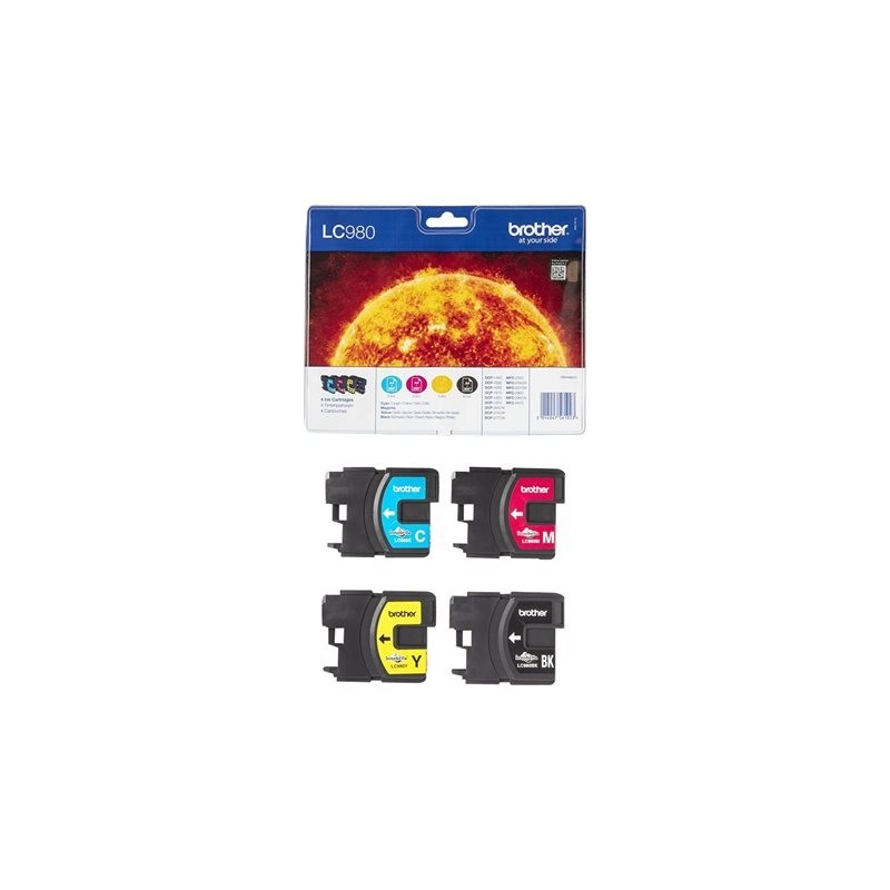 BROTHER LC980VALBP Zestaw Brother LC980 CMYK Blister Pack 300str DCP145C / DCP165C / MFC250C