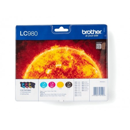 BROTHER LC980VALBP Zestaw Brother LC980 CMYK Blister Pack 300str DCP145C / DCP165C / MFC250C