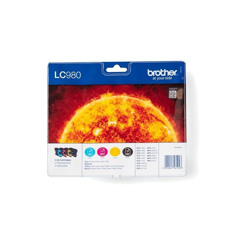 BROTHER LC980VALBP Zestaw Brother LC980 CMYK Blister Pack 300str DCP145C / DCP165C / MFC250C