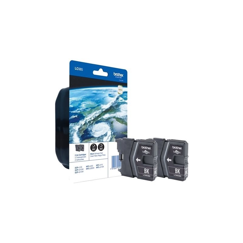 BROTHER LC985BKBP2 Tusz Brother LC985BKBP2 black Blister Pack (dwupak) 300str DCPJ125 / J315w