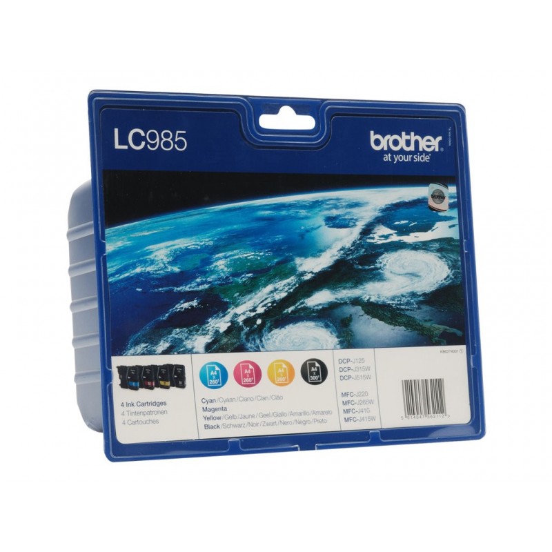 BROTHER LC985VALBP Zestaw Brother LC985 CMYK Blister Pack 300str DCP-J125 / J315W / J515W BROTHER LC985VALBP Zestaw Brother LC985 CMYK Blister Pack 300str DCP-J125 / J315W / J515W