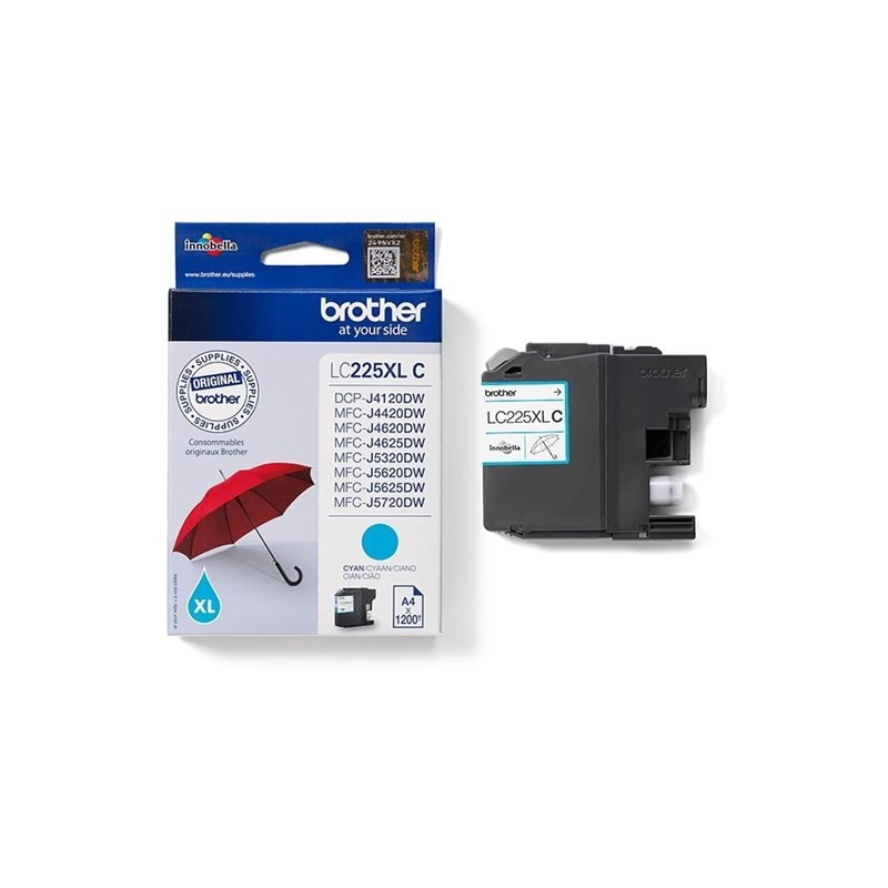 BROTHER LC225XLC Brother LC225XLC Cartus cyan de capacitate mare - 1.200 pagini BROTHER LC225XLC Brother LC225XLC Cartus cyan de capacitate mare - 1.200 pagini