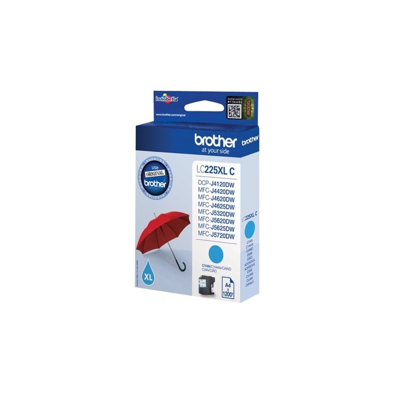 BROTHER LC225XLC Brother LC225XLC Cartus cyan de capacitate mare - 1.200 pagini BROTHER LC225XLC Brother LC225XLC Cartus cyan de capacitate mare - 1.200 pagini