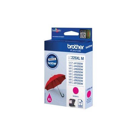 BROTHER LC225XLM Brother LC225XLM Cartus magenta de capacitate mare - 1.200 pagini BROTHER LC225XLM Brother LC225XLM Cartus magenta de capacitate mare - 1.200 pagini