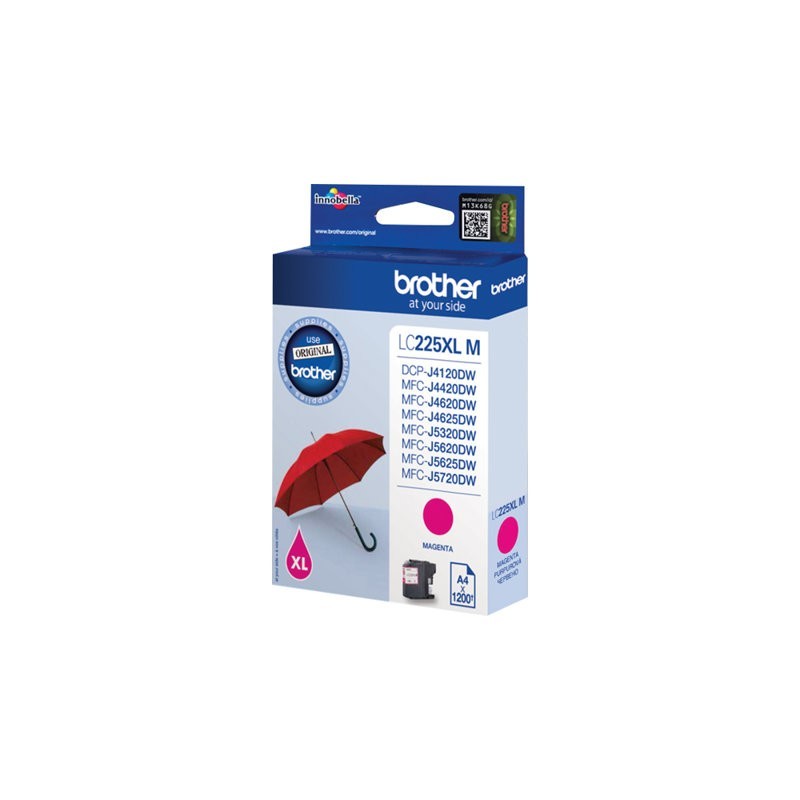 BROTHER LC225XLM Brother LC225XLM Cartus magenta de capacitate mare - 1.200 pagini BROTHER LC225XLM Brother LC225XLM Cartus magenta de capacitate mare - 1.200 pagini
