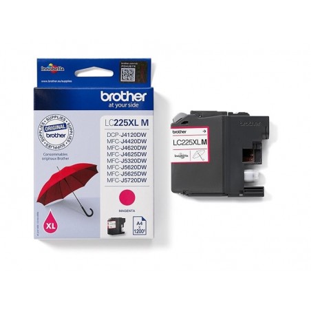 BROTHER LC225XLM Brother LC225XLM Cartus magenta de capacitate mare - 1.200 pagini BROTHER LC225XLM Brother LC225XLM Cartus magenta de capacitate mare - 1.200 pagini