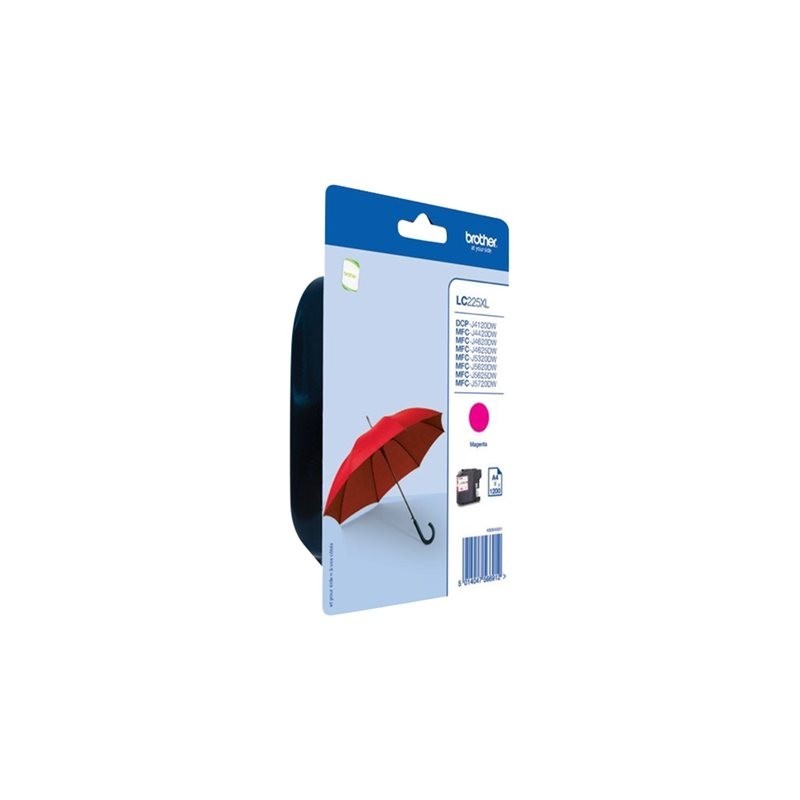BROTHER LC225XLM Brother LC225XLM Cartus magenta de capacitate mare - 1.200 pagini BROTHER LC225XLM Brother LC225XLM Cartus magenta de capacitate mare - 1.200 pagini