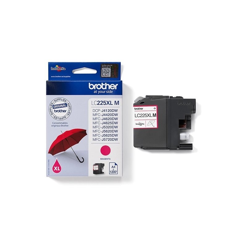 BROTHER LC225XLM Brother LC225XLM Cartus magenta de capacitate mare - 1.200 pagini BROTHER LC225XLM Brother LC225XLM Cartus magenta de capacitate mare - 1.200 pagini