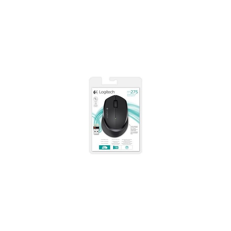 LOGITECH M280 Mouse right-handed optical 3 buttons wireless 2.4 GHz USB wireless receiver black