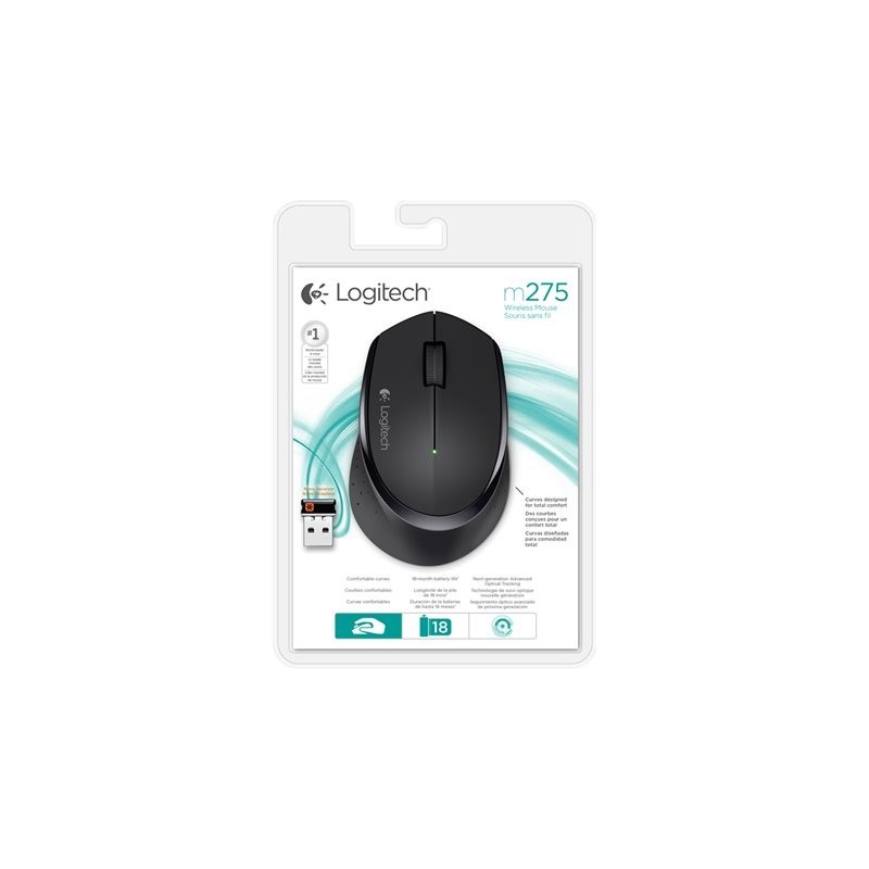 LOGITECH M280 Mouse right-handed optical 3 buttons wireless 2.4 GHz USB wireless receiver black