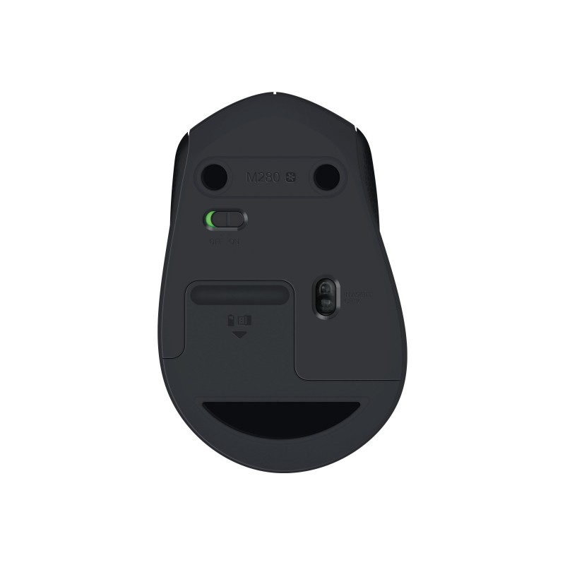 LOGITECH M280 Mouse right-handed optical 3 buttons wireless 2.4 GHz USB wireless receiver black