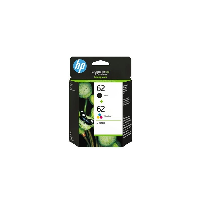 HP N9J71AE Zestaw HP 62 4-pack black + CMY