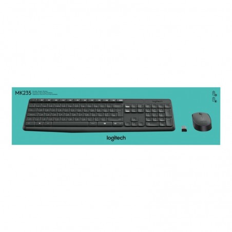 LOGITECH 920-007931 Logitech klawiatura + mysz bezprzewodowa MK235, Szare, US
