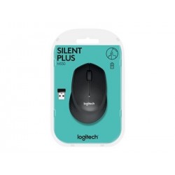 LOGITECH M330 SILENT PLUS Mouse 3 buttons wireless 2.4 GHz USB wireless receiver black