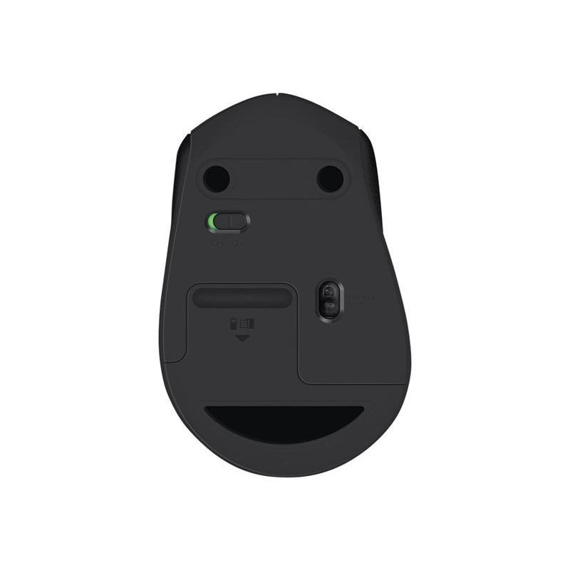 LOGITECH M330 SILENT PLUS Mouse 3 buttons wireless 2.4 GHz USB wireless receiver black