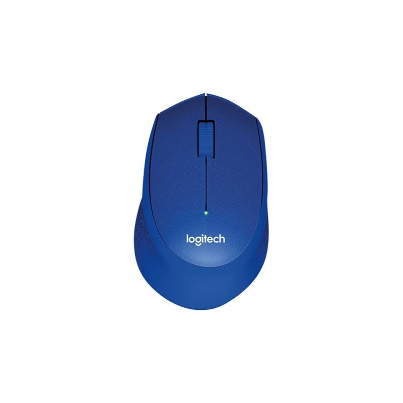 LOGITECH M330 SILENT PLUS Mouse 3 buttons wireless 2.4 GHz USB wireless receiver blue