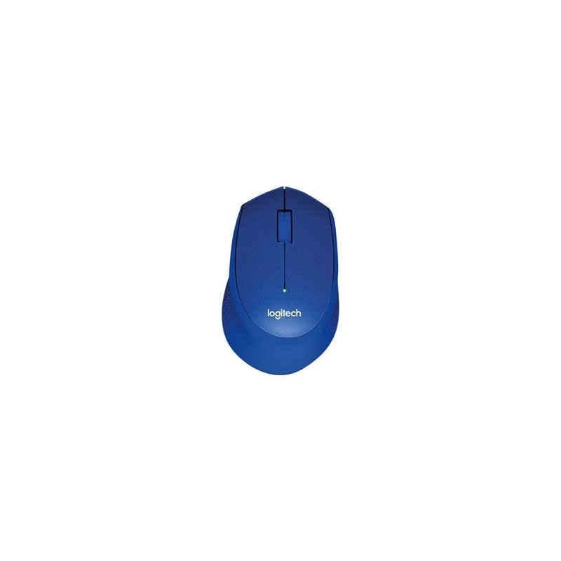 LOGITECH M330 SILENT PLUS Mouse 3 buttons wireless 2.4 GHz USB wireless receiver blue