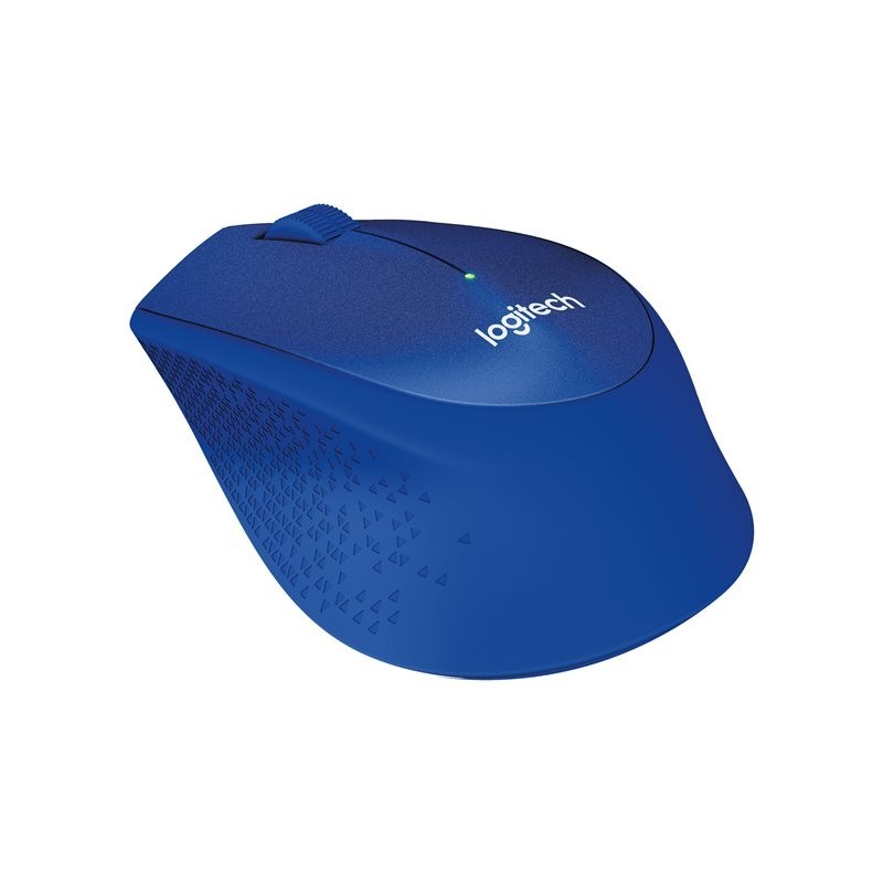 LOGITECH M330 SILENT PLUS Mouse 3 buttons wireless 2.4 GHz USB wireless receiver blue