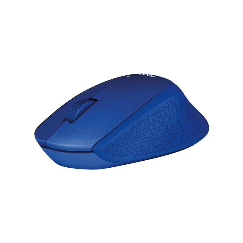 LOGITECH M330 SILENT PLUS Mouse 3 buttons wireless 2.4 GHz USB wireless receiver blue