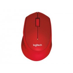 LOGITECH M330 SILENT PLUS Mouse 3 buttons wireless 2.4 GHz USB wireless receiver red