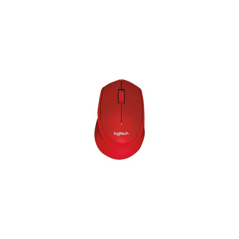 LOGITECH M330 SILENT PLUS Mouse 3 buttons wireless 2.4 GHz USB wireless receiver red