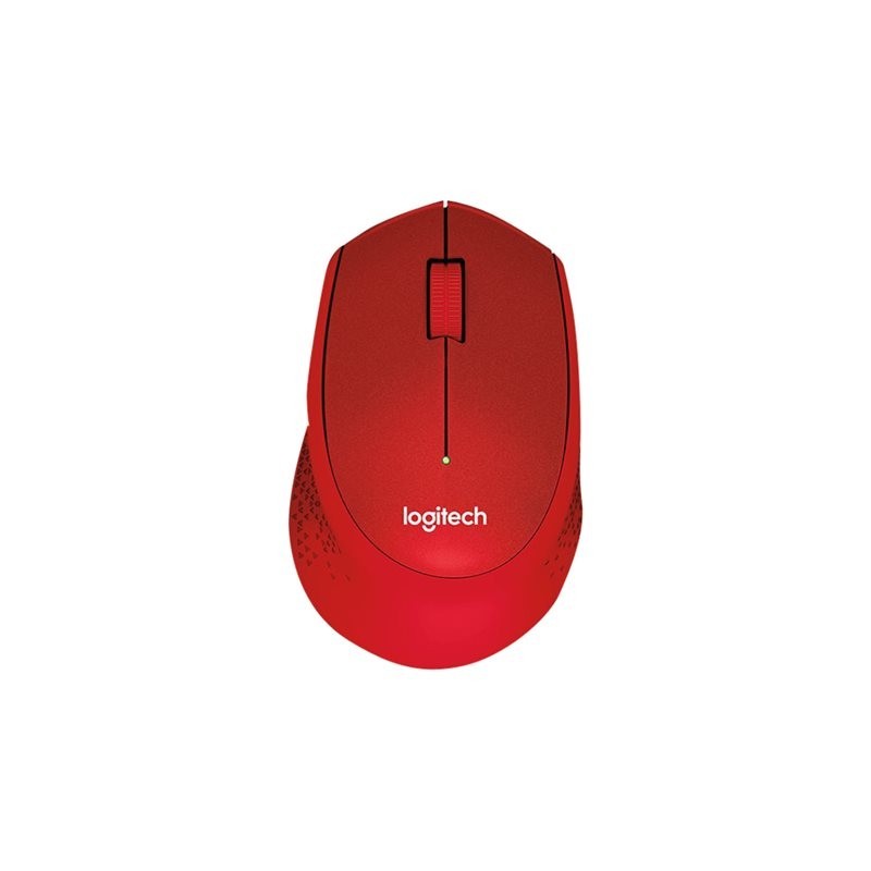 LOGITECH M330 SILENT PLUS Mouse 3 buttons wireless 2.4 GHz USB wireless receiver red