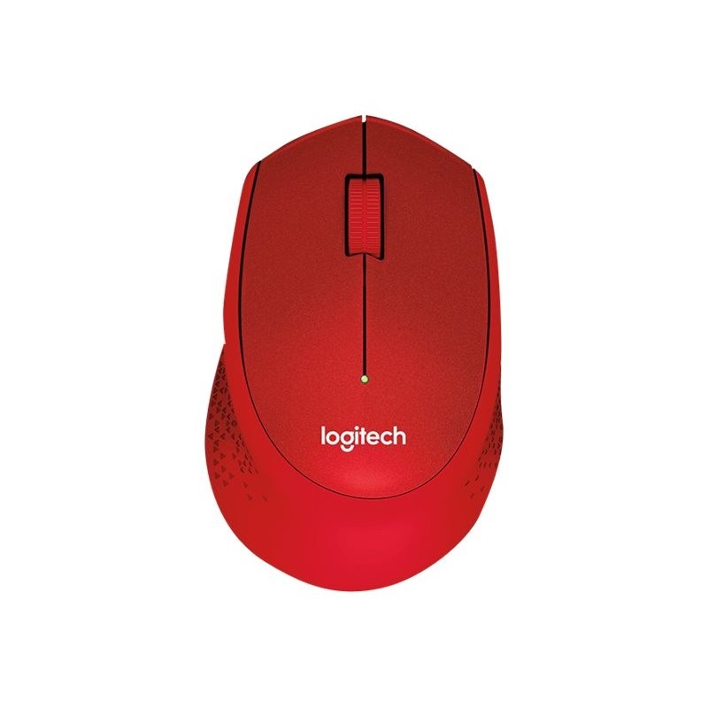 LOGITECH M330 SILENT PLUS Mouse 3 buttons wireless 2.4 GHz USB wireless receiver red
