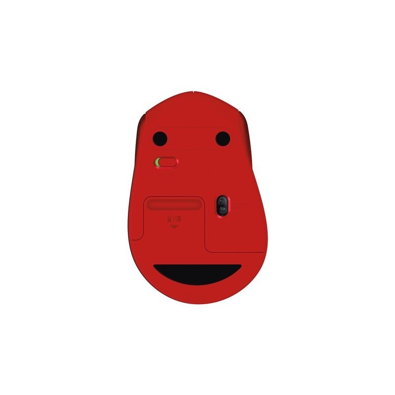 LOGITECH M330 SILENT PLUS Mouse 3 buttons wireless 2.4 GHz USB wireless receiver red