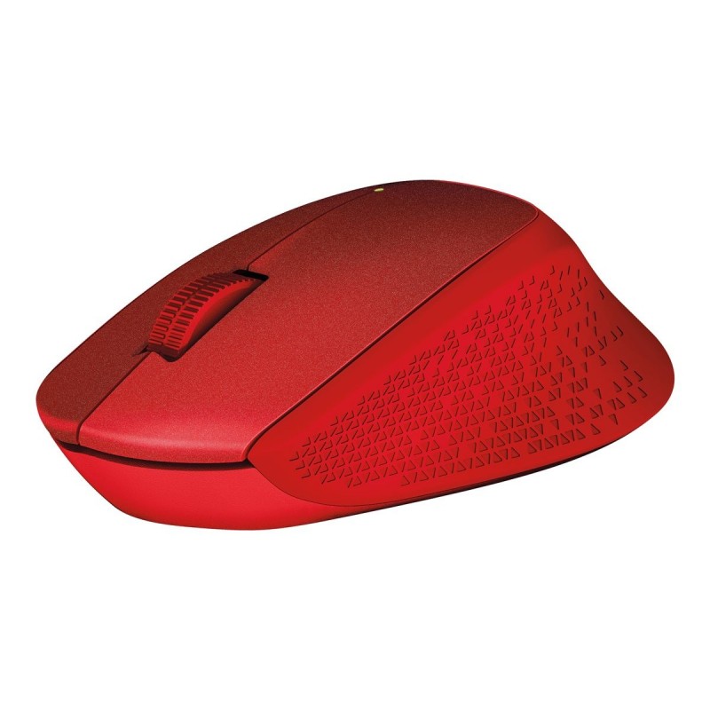 LOGITECH M330 SILENT PLUS Mouse 3 buttons wireless 2.4 GHz USB wireless receiver red