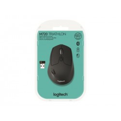 LOGITECH M720 Triathlon Mouse right-handed optical 7 buttons wireless Bluetooth 2.4 GHz USB wireless receiver