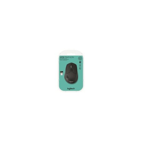 LOGITECH M720 Triathlon Mouse right-handed optical 7 buttons wireless Bluetooth 2.4 GHz USB wireless receiver