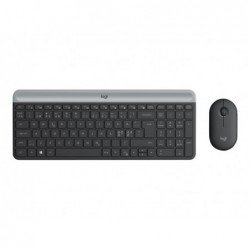 LOGITECH Slim Wireless Combo MK470 Keyboard and mouse set wireless 2.4 GHz Nordic graphite (PAN)