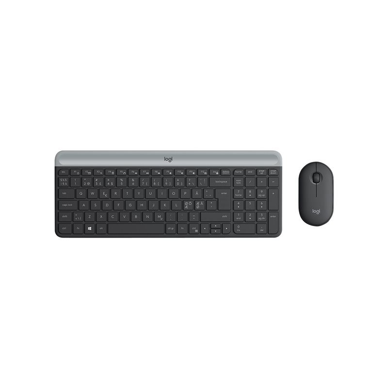 LOGITECH Slim Wireless Combo MK470 Keyboard and mouse set wireless 2.4 GHz Nordic graphite (PAN)