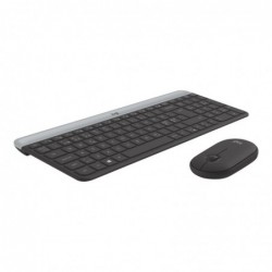LOGITECH Slim Wireless Combo MK470 Keyboard and mouse set wireless 2.4 GHz Nordic graphite (PAN)