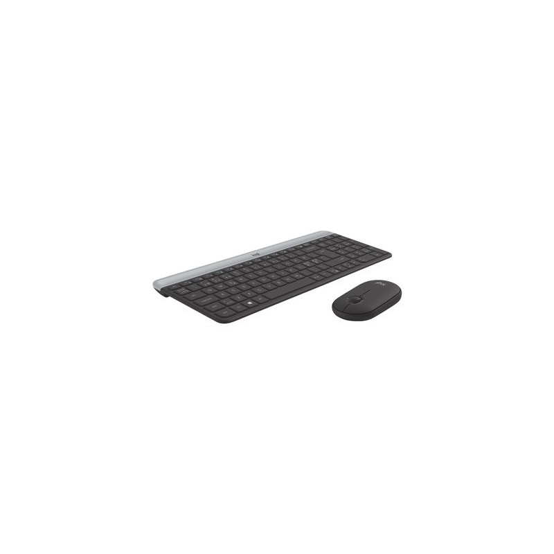 LOGITECH Slim Wireless Combo MK470 Keyboard and mouse set wireless 2.4 GHz Nordic graphite (PAN)
