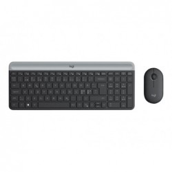 LOGITECH Slim Wireless Combo MK470 Keyboard and mouse set wireless 2.4 GHz Nordic graphite (PAN)