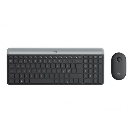 LOGITECH Slim Wireless Combo MK470 Keyboard and mouse set wireless 2.4 GHz Nordic graphite (PAN)