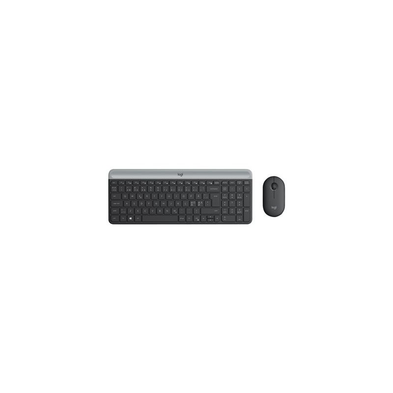 LOGITECH Slim Wireless Combo MK470 Keyboard and mouse set wireless 2.4 GHz Nordic graphite (PAN)