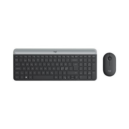 LOGITECH Slim Wireless Combo MK470 Keyboard and mouse set wireless 2.4 GHz Nordic graphite (PAN)