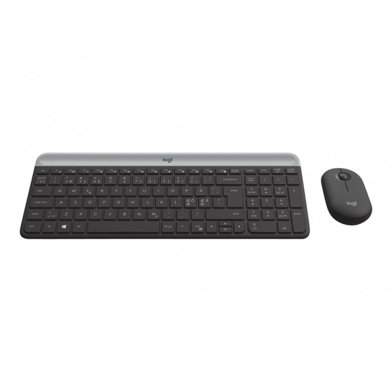 LOGITECH Slim Wireless Combo MK470 Keyboard and mouse set wireless 2.4 GHz Nordic graphite (PAN)