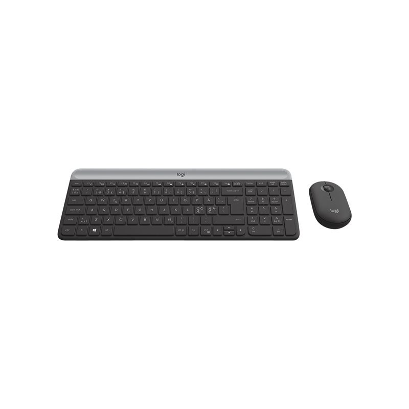 LOGITECH Slim Wireless Combo MK470 Keyboard and mouse set wireless 2.4 GHz Nordic graphite (PAN)
