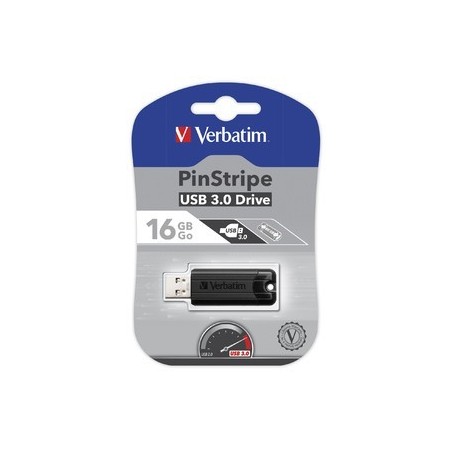 PinStripe USB 3.0 Drive 16GB Black 