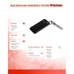 Dysk SSD Pocket 1000GB M.2 1TB USB-C 1000Mb/s 