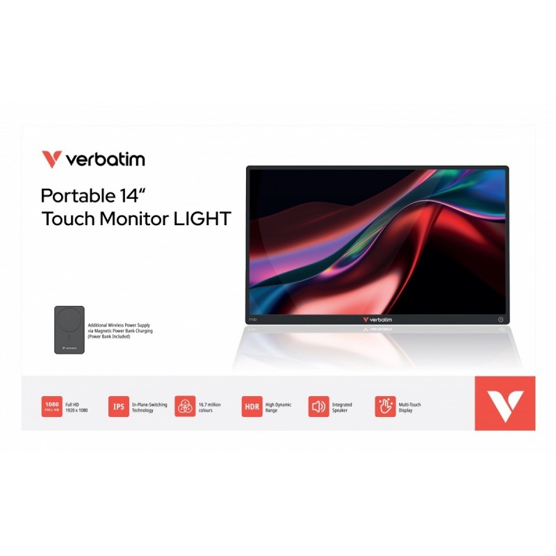 Przenośny monitor dotykowy Light zasilany bezprzewodowo Full HD