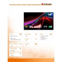 Przenośny monitor dotykowy Light zasilany bezprzewodowo Full HD