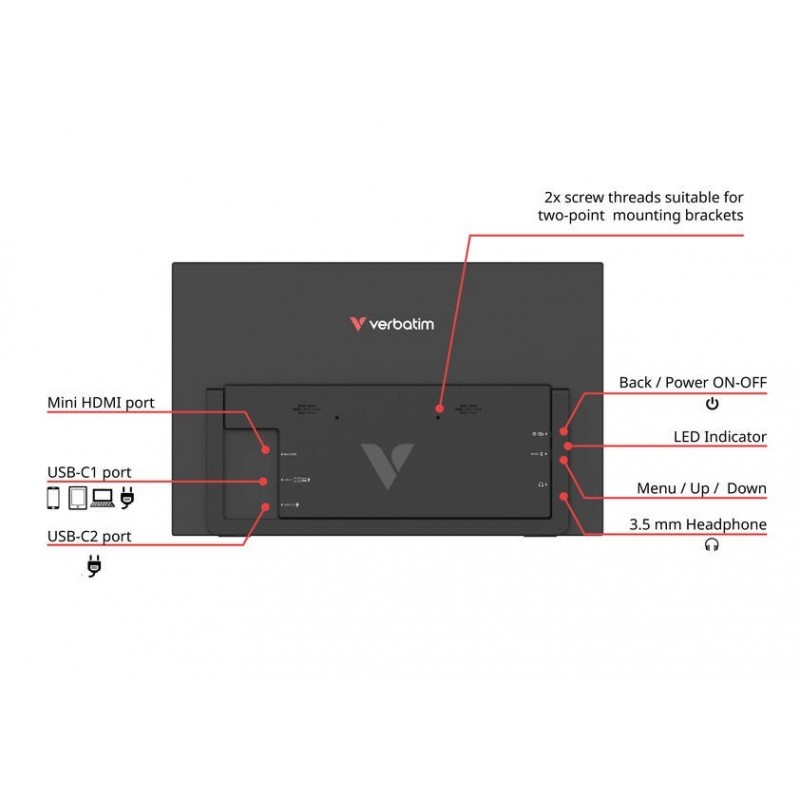 Przenośny monitor dotykowy Light 14 Full HD 60 Hz Portable 