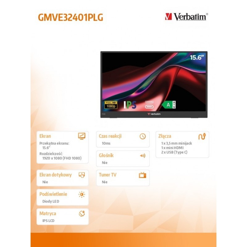 Monitor przenośny Light 15,6 Full HD 60Hz 