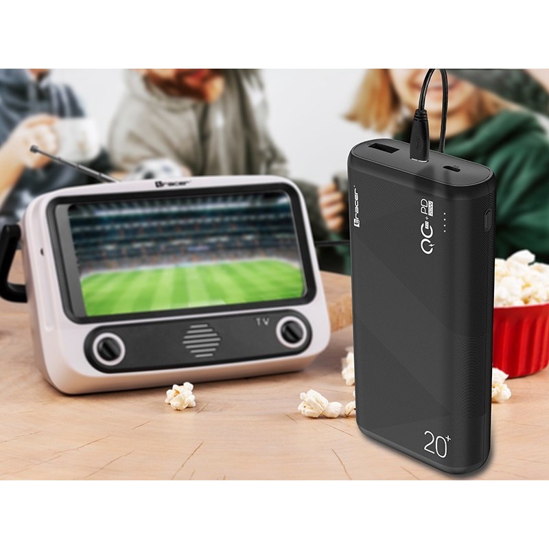 Powerbank Amos 20000mAh QC3.0-PD20W BK czarny Powerbank Amos 20000mAh QC3.0-PD20W BK czarny