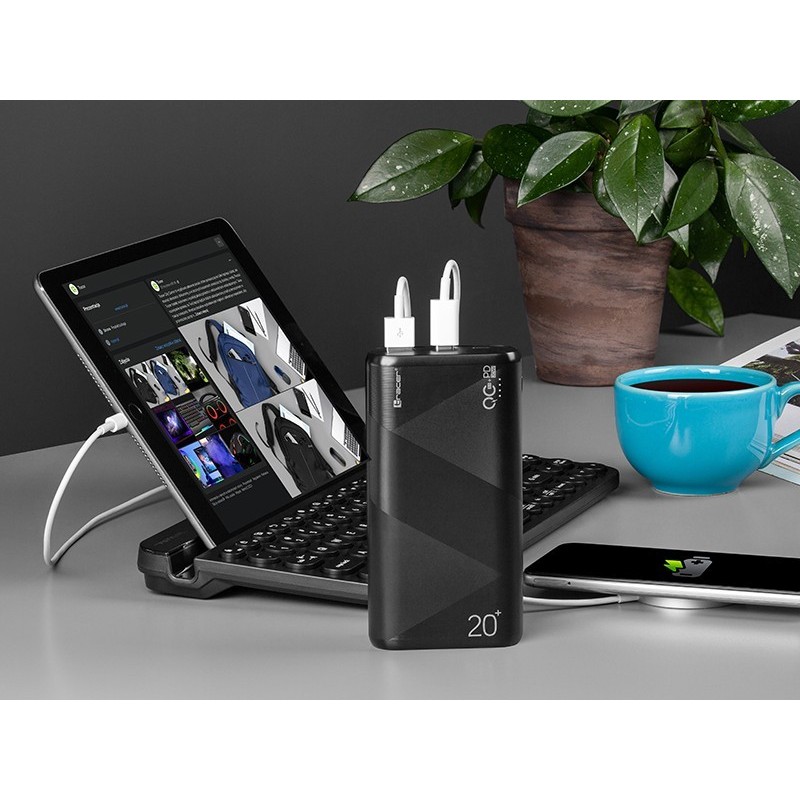 Powerbank Amos 20000mAh QC3.0-PD20W BK czarny Powerbank Amos 20000mAh QC3.0-PD20W BK czarny